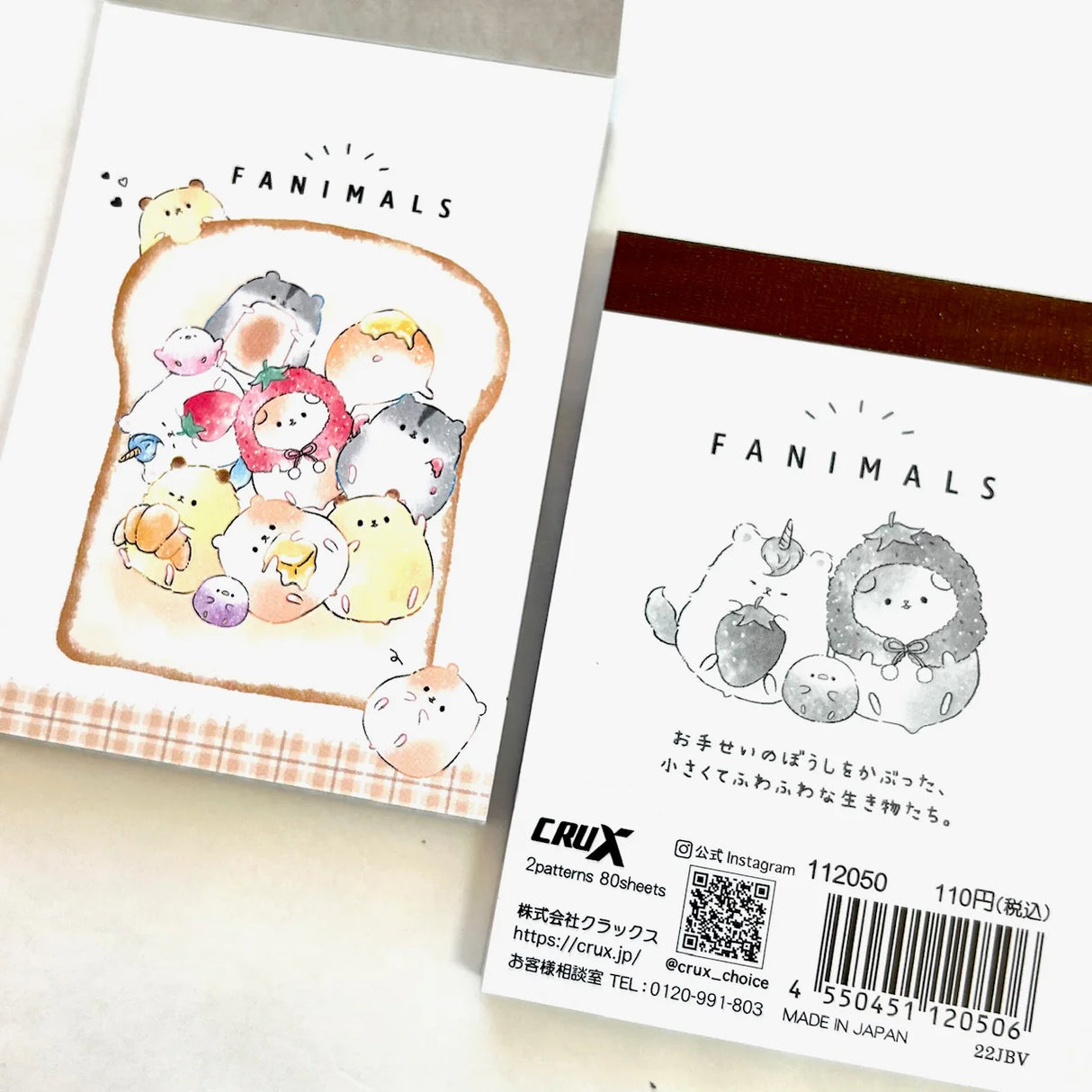 Mini Notepad | Fanimals Animal Toast features colorful animal characters on pocket-sized 3¼” x 2½" pages for notes and doodles.
