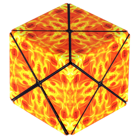 Duomoto | Inferno magnetic puzzle cube with fiery geometric design and shape-shifting capabilities for brain-twisting fun.