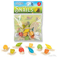 Itty Bitty Snails soft vinyl toy pack with nine colorful miniature snails in various positions.
