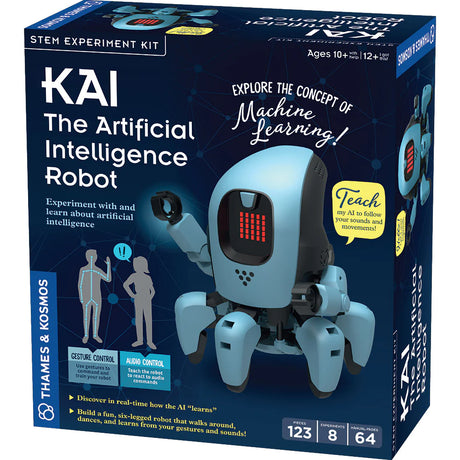 KAI The Artificial Intelligence Robot STEM kit featuring machine learning, six-legged robot, and gesture control for ages 10+