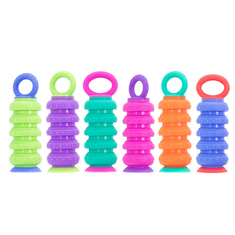 Krumples | Fidget colorful dishwasher-safe silicone toys with rings, designed for playful, soothing sensory engagement.
