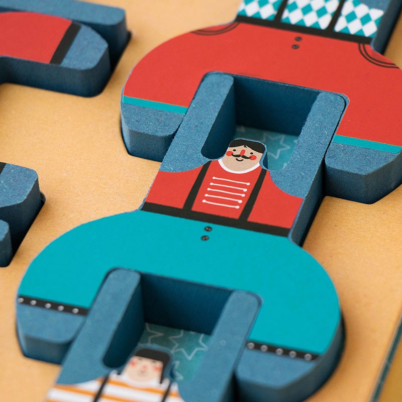 Acrobat Balancing Game wooden figures with colorful costumes and detailed designs for creative stacking and play.