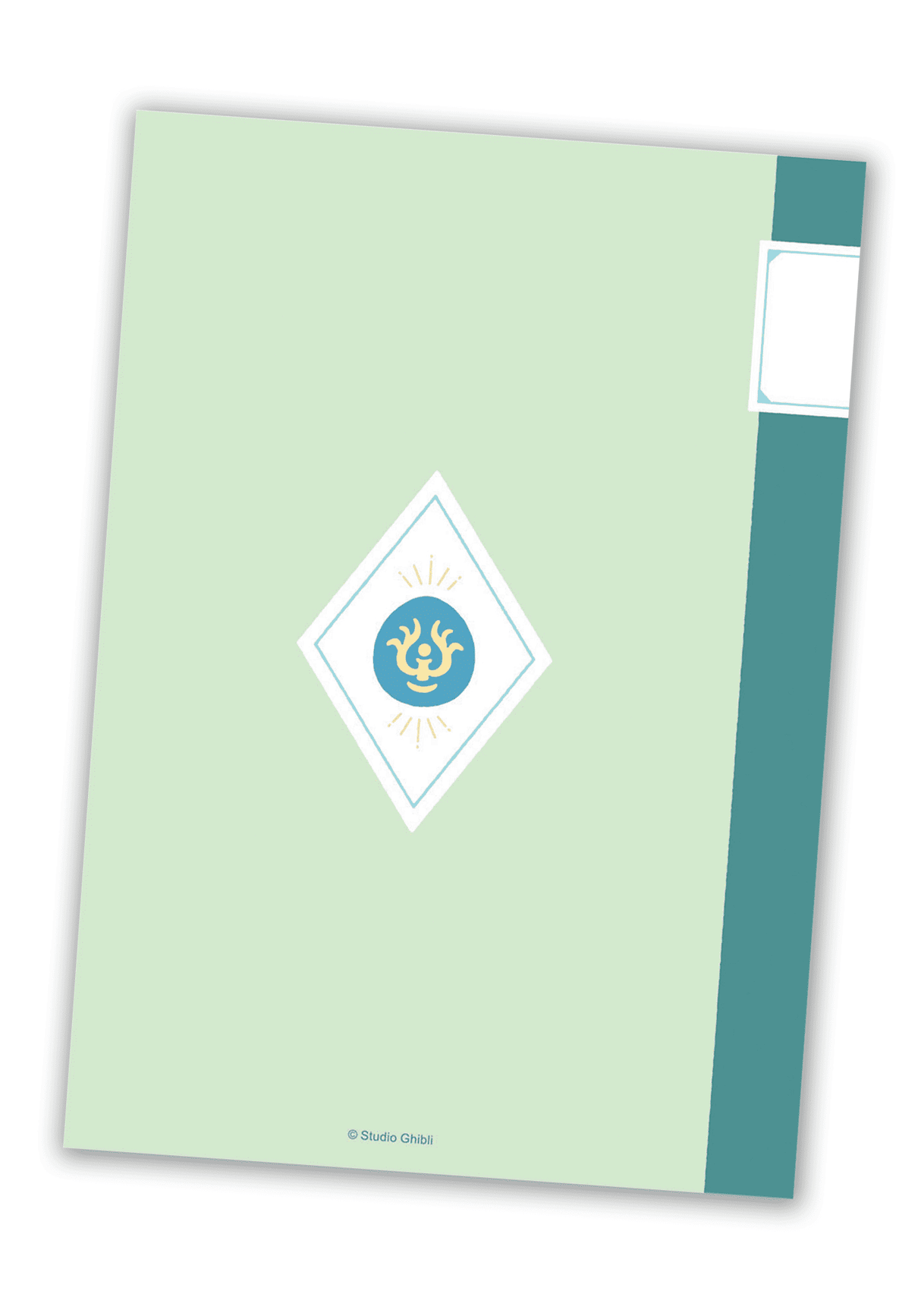 Back cover of Castle in the Sky B6 notebook. Small symbol from the movie in the center.