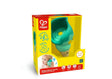 Magic Music Conch toy in packaging with music notes, designed for children aged 1-3 years, includes batteries.