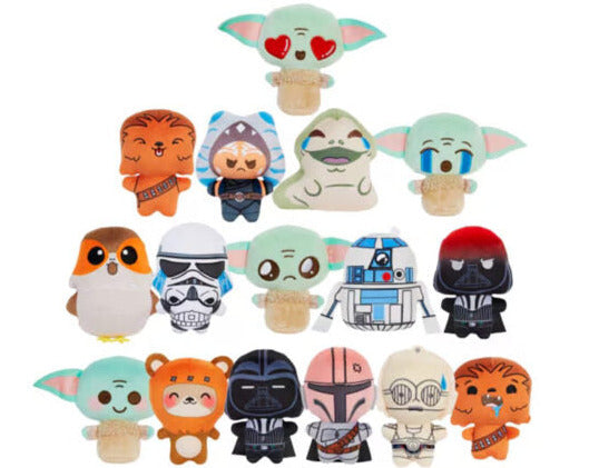 Star Wars Moodiverse Plush collection featuring expressive, adorable 4-inch characters with printed graphics and embroidery.