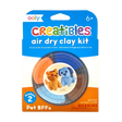 Creatibles Air Dry Clay Kit Pet BFFs with four non-toxic clay colors to create an orange kitten and blue dog sculptures.
