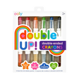 Double Up! Double Ended Crayons pack with 6 twist-up crayons, 12 colors, non-toxic and washable for kids 3 and up.