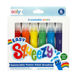 Easy Squeezy Squeezable Poster Paint Brushes set of 6 washable, squeezable, non-toxic paint colors for kids.