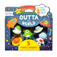 Outta this World Puzzle Erasers set of 5 space-themed cream soda scented alien, astronaut, spaceship, and planet erasers.