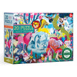 20pc Magical Creatures Puzzle featuring vibrant unicorns, mushroom folk, and magical creatures for ages 3 and up.