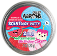 SCENTsory Duos Watermelon Birthday Cake Thinking Putty 2 in 1 scented putty with fruity watermelon and sweet birthday cake scents.