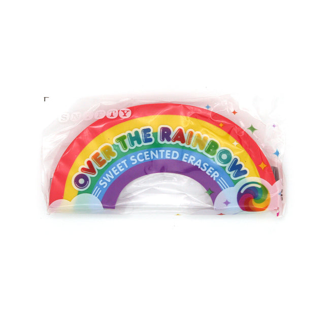 Over the Rainbow Scented Eraser in rainbow colors, jumbo size, sweet scented and perfect for erasing mistakes.