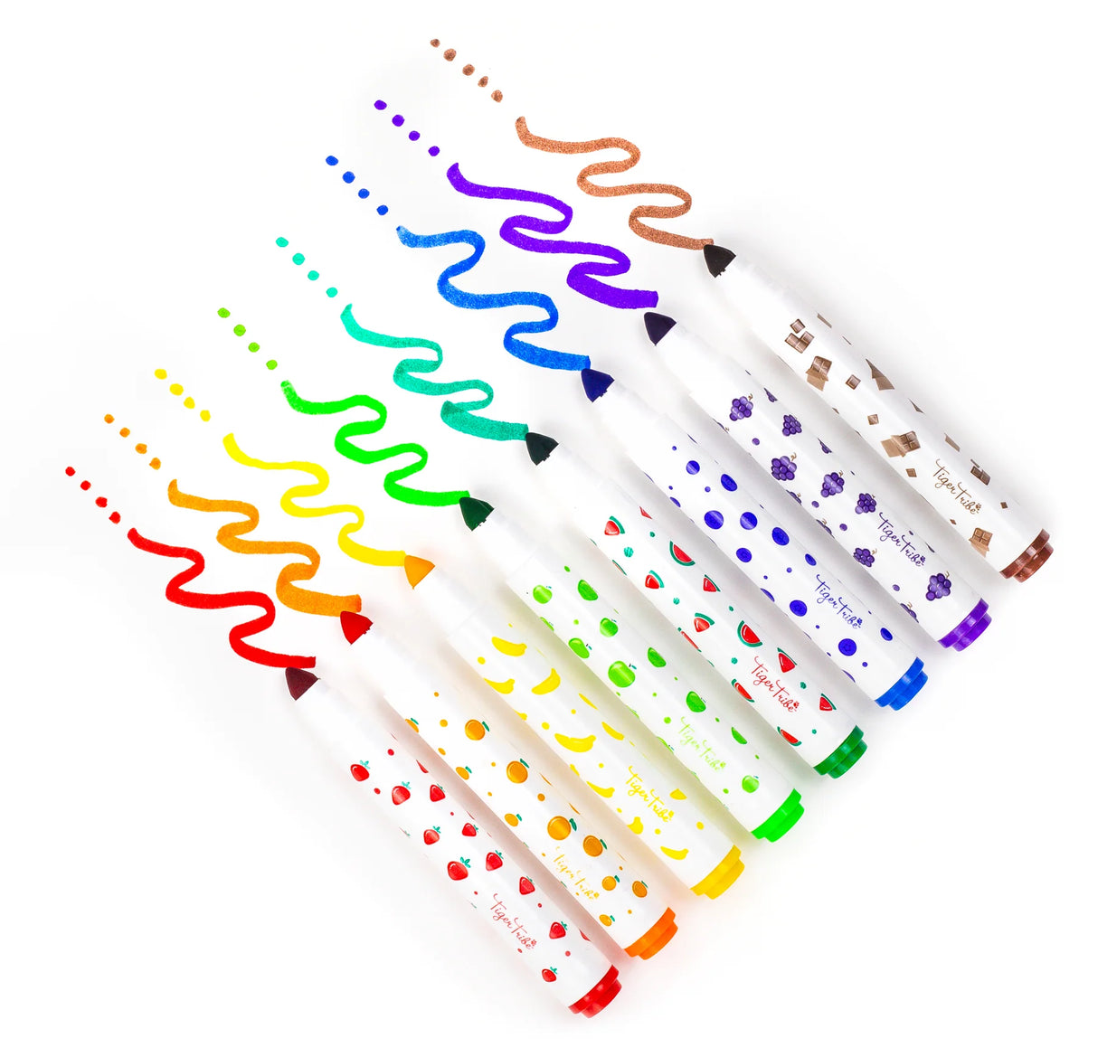 Scented Markers fruity and chocolatey colored markers with cute food icons and vibrant colors for creative fun.