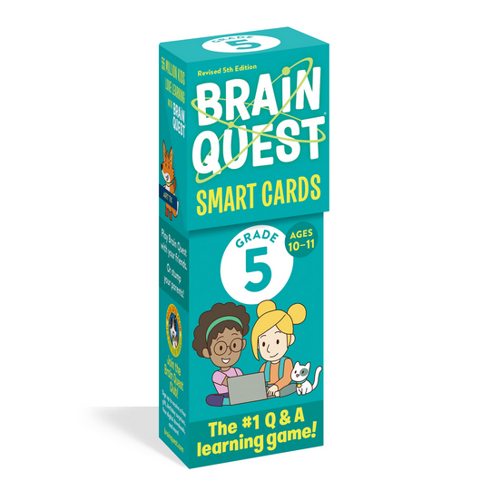 Brain Quest: Grade 5 smart cards box featuring fun learning game for ages 10-11 with revised 5th edition design.