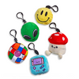 Beadie Buddies 90s Keychain soft plush fidget toys with poppable beads in colorful 90s-inspired designs.