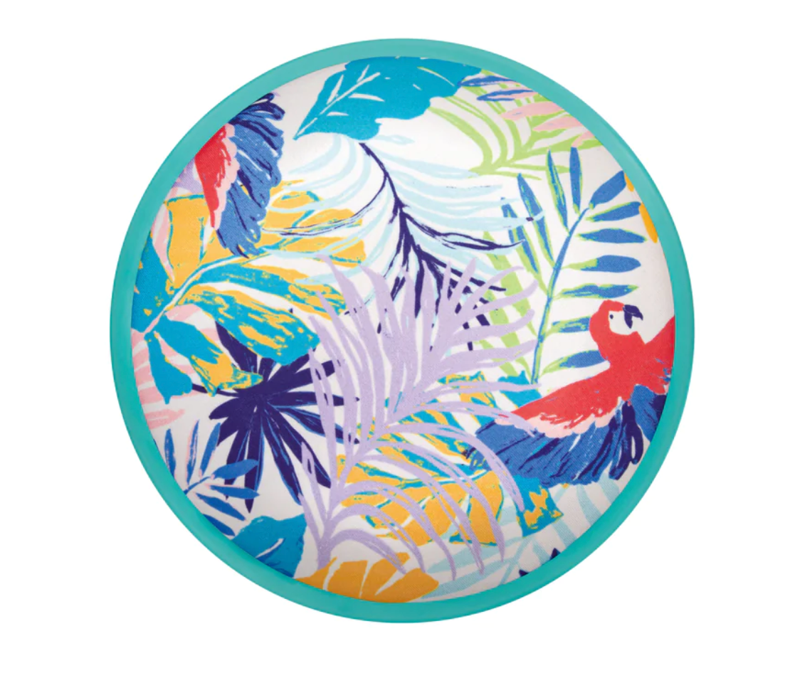 Waboba FLOBO Disc with tropical bird and leaf design, floating flying disc perfect for water play and outdoor fun.
