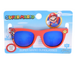 Arkaid Super Mario Sunglasses with red frame, blue lenses, and iconic Super Mario design on packaging and arms.