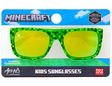 Arkaid Minecraft Sunglasses with green pixelated frame and yellow lenses inspired by the game for kids.