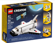 LEGO Creator Space Shuttle building toy with 144 pieces, featuring a space shuttle model and astronaut figure.