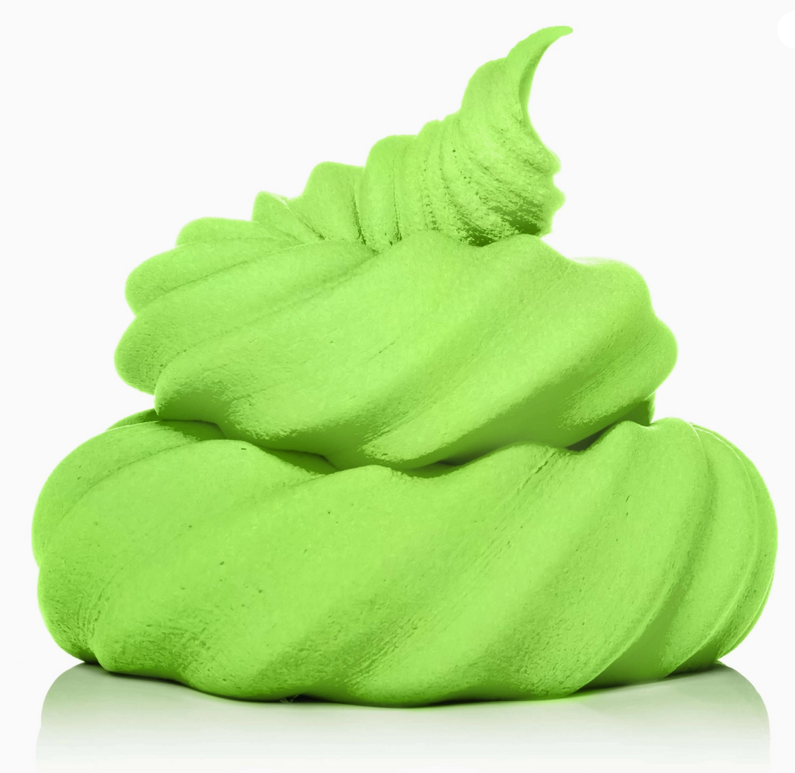 Green air dry clay sculpted in a soft, swirled shape showcasing the texture of Air Dry Clay product.