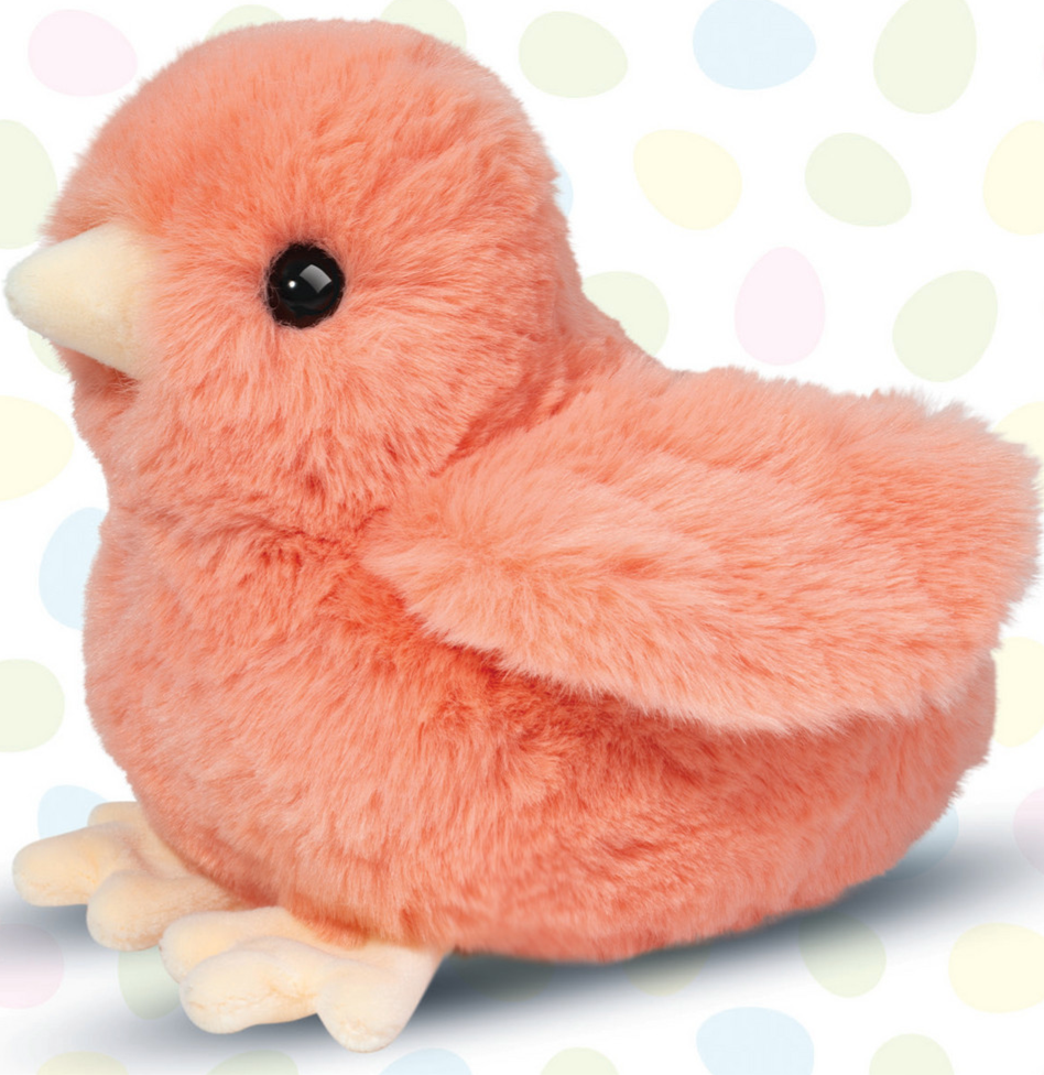 Colorful Chick | Orange soft plush toy, 6 inches tall, bright orange with cream beak and feet, perfect for any season.