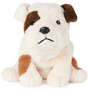 Bulldog Toast plush dog with cream-colored fur, chestnut spots, and realistic embroidered details.