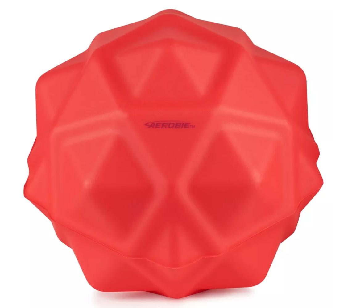 Aerobie Sonic Bounce Ball in red with high-density foam and geodesic design for superior bounce and grip.
