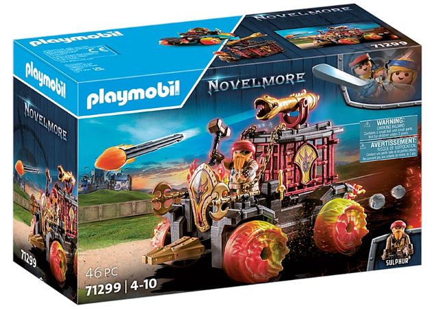 Novelmore | Battering Ram with cannon, ejector seat, and stones falling feature for action-packed knight battles.