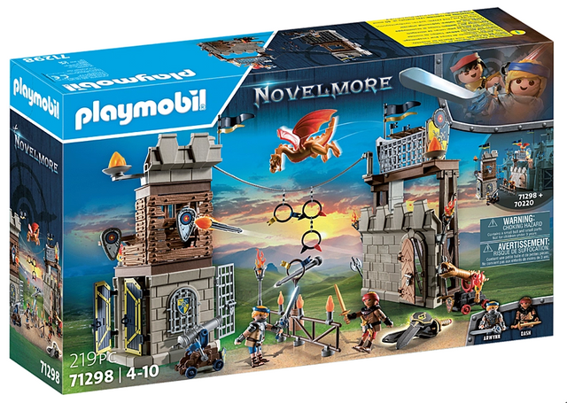 Playmobil Novelmore | Tournament Arena set with knights, targets, cannons, and castle towers for ages 4 to 10.