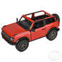 5" Diecast Pull Back 2022 Ford Bronco Open Top in red with openable doors and detailed interior features.
