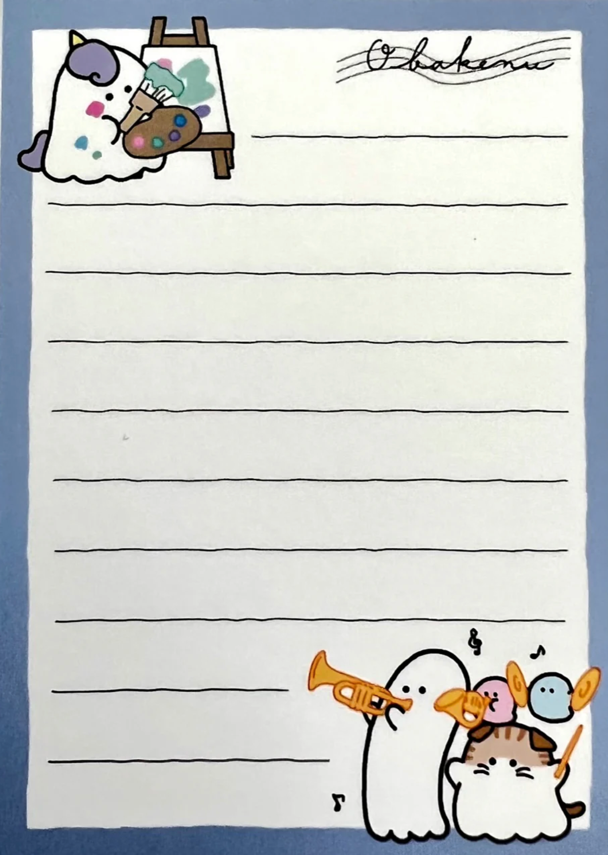 Mini Notepad | Bukatsu with colorful ghost and animal illustrations, made in Japan by CRUX, 3¼”x2½” petit art.