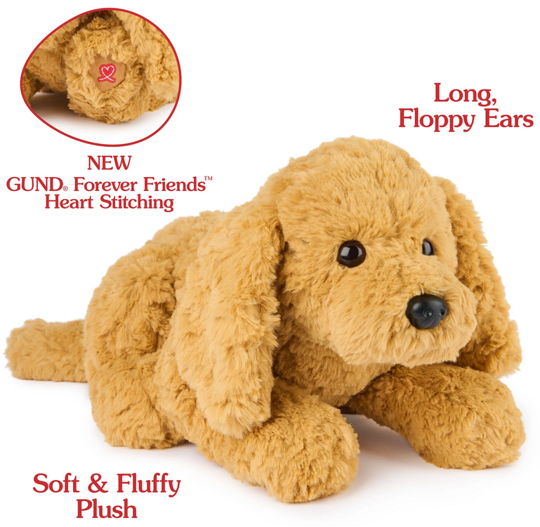 Dog Muttsy plush stuffed dog with long floppy ears and soft, fluffy beige fur, perfect for cuddling and play.