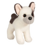 French Bulldog Gilman plush stuffed animal with white and sooty fur, amber eyes, and upright ears.
