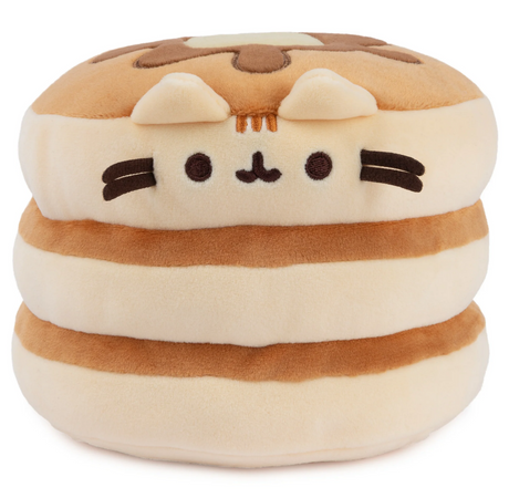 Pusheen Squisheen Pancakes plush featuring three soft pancake layers with Pusheen face and embroidered butter on top.