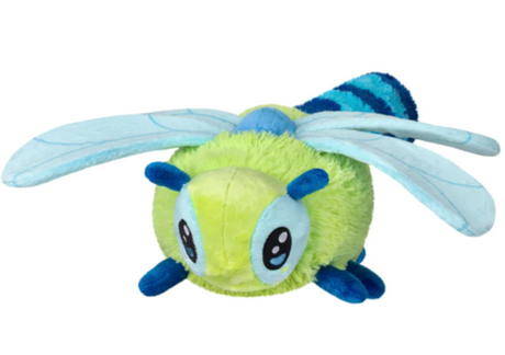 Dragonfly plush toy with bright green and blue colors, soft polyester fiber, perfect for all ages.