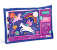 12pc Unicorn Puzzle Pouch with 12 colorful, thick pieces in a reusable zippered pouch for easy storage and travel.