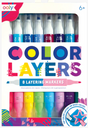 Color Layers Layering Markers set of 8 double sided chisel and point tip markers for layering colors and details.