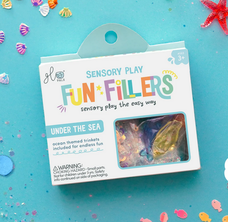 Sensory Jar Fun Fillers | Under the Sea with ocean-themed trinkets for sensory play and creative exploration.