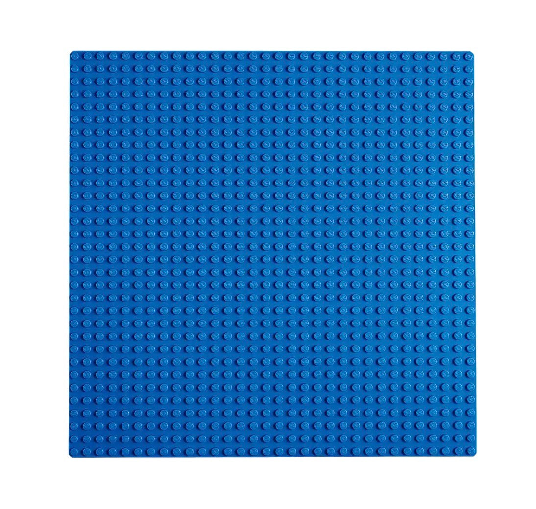Classic Blue Baseplate with 32x32 studs, providing a sturdy and spacious foundation for creative building and play.