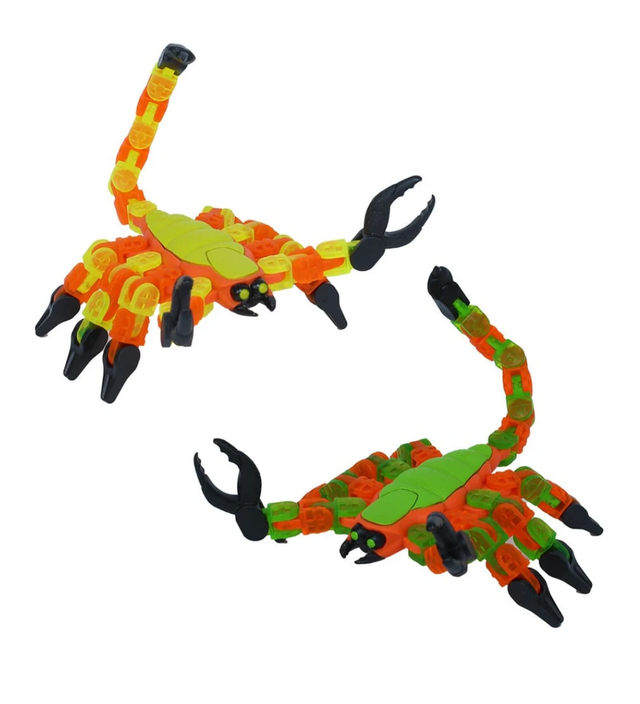 Klixx Creaturez Bug colorful interlocking scorpion fidget toys with clickable legs for creative stress relief and play.