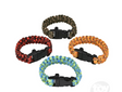 Explorer Paracord Bracelet in assorted colors featuring durable woven paracord with secure black plastic buckle closures.