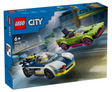 LEGO City Police Car and Muscle Car Chase with police interceptor and getaway muscle car in action scene for kids 6 and up.