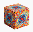 Shashibo | Spaced Out magnetic puzzle cube with vibrant swirling colorful design on a 2.4 inch recyclable ABS cube