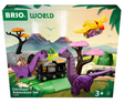 Dinosaur Adventure Set with colorful dinosaur figures, train, scenic tracks, and lava cave for imaginative play.