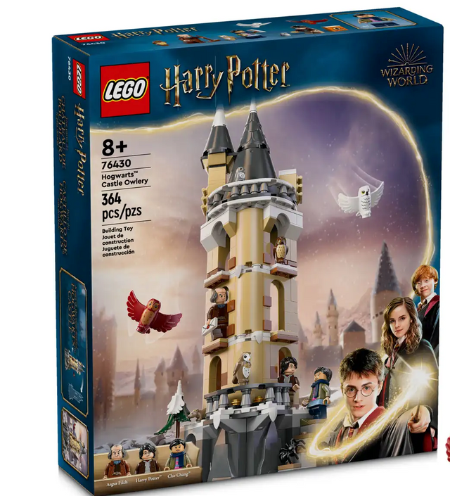 LEGO Harry Potter Hogwarts Castle Owlery building set with minifigures and owl figures for creative play.