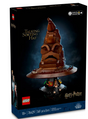 LEGO Harry Potter Talking Sorting Hat building set with sound brick and Harry Potter minifigure display model.