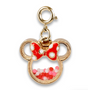 Gold Minnie Shaker Charm with red bow and shaker beads, perfect for customizing CHARM IT! bracelets or necklaces.