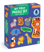 2pc Happy Animals First Puzzle featuring colorful animal characters like tiger, lion, zebra, elephant, and giraffe for toddlers.