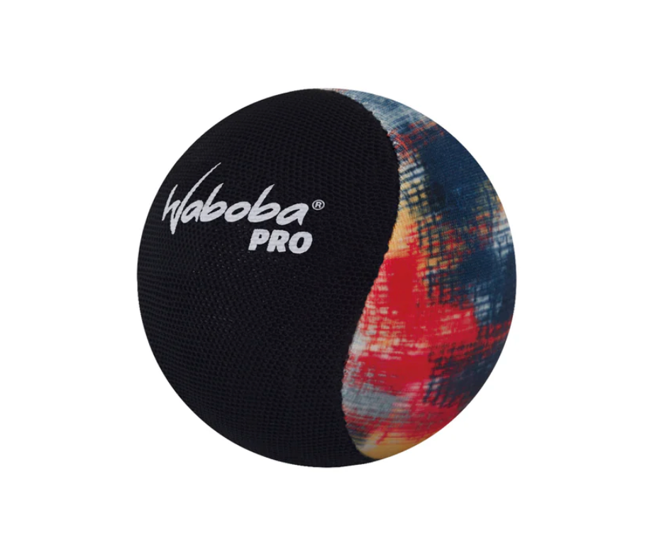 Waboba Pro ball with textured grip and colorful design, engineered for sport performance and water bouncing fun.