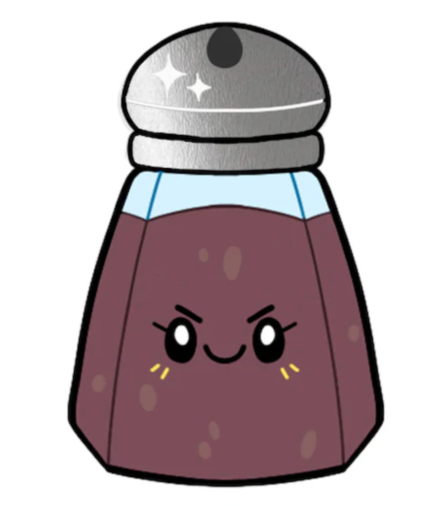 Pepper Mini cute plush with a happy face, soft and mild fluffy pepper shaker toy for all ages.